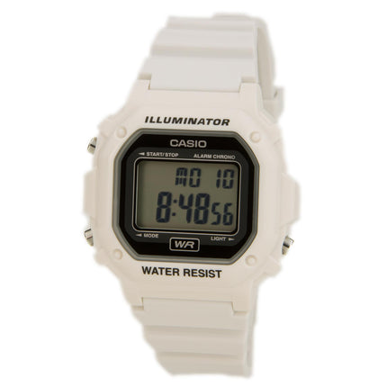 Casio Men's Classic Casual Alarm Chrono Black Digital Dial White Resin Watch | F108WHC-7A ,