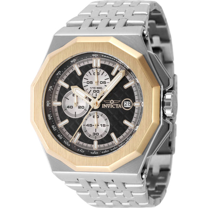 Invicta Men's Watch - Akula Chrono Silver Tone, Black Dial Gold Tone Bezel | 47392 ,