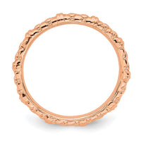 Sterling Silver Stackable Expressions Pink-plated Cable Ring | QSK208 ,