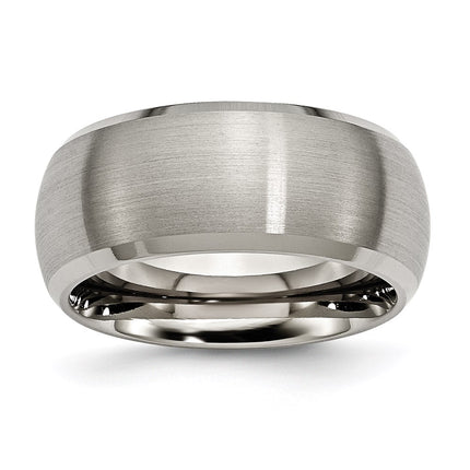 Titanium Beveled Edge 10mm Satin and Polished Band | TB113 ,