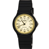 Casio Men's Casual Classic Yellow Dial Black Rubber Strap Watch | MQ24-9B ,
