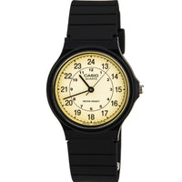 Casio Men's Casual Classic Yellow Dial Black Rubber Strap Watch | MQ24-9B ,