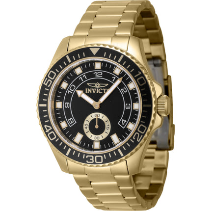 Invicta Men's Watch - Pro Diver Black Dial Yellow Gold Steel Bracelet Quartz | 47131 ,