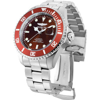 Invicta Men's Watch - Pro Diver Automatic Red Dial Silver Steel Bracelet | 35722 ,