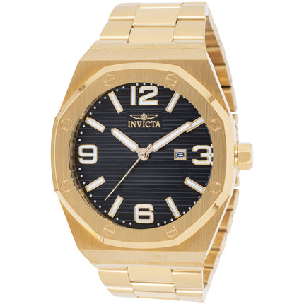 Invicta Men's Quartz Watch - Huracan Black Dial Yellow Gold Bracelet | 45783 ,