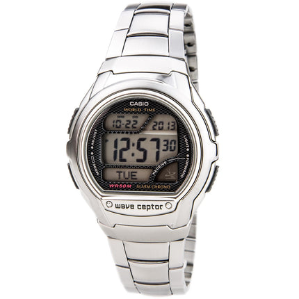 Casio Men's Waveceptor Atomic Digital Illuminator Stainless Steel Bracelet Chrono Watch | WV58DA-1A ,