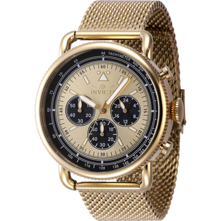 Invicta Men's Quartz Watch - Speedway Chronograph Gold Tone Dial Mesh Bracelet | 47360 ,