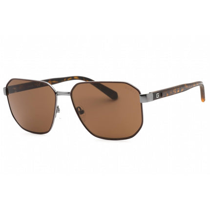 Guess Factory Men's Sunglasses - Matte Gunmetal Square Frame Brown Lens | GF5086 09E ,