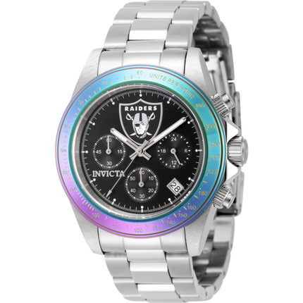 Invicta Men's Watch - NFL Las Vegas Raiders Quartz Chrono Silver Bracelet | 44983 ,