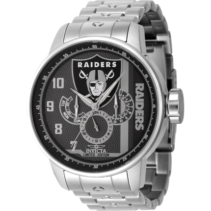 Invicta Men's Watch - NFL Las Vegas Raiders Quartz Grey and Black Dial Steel | 45126 ,