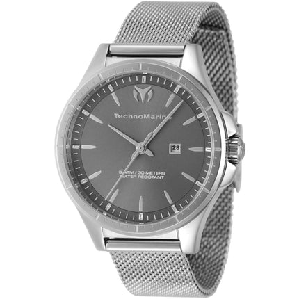 Technomarine Women's Watch - MoonSun Quartz Charcoal Dial Mesh Bracelet | TM-822033 ,