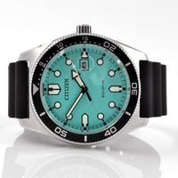 Citizen Men's Watch - Eco-Drive Turquoise Dial Black Polyurethane Strap | AW1760-14X ,