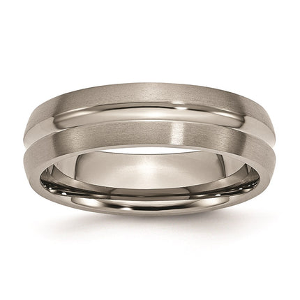 Titanium Grooved 6mm Brushed and Polished Band | TB50 ,