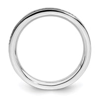 Sterling Silver Stackable Expressions Black-plated Channeled Ring | QSK1620 ,