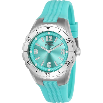 Invicta Women's Watch - Angel Silver Case Light Blue Silicone Rubber Strap | 24124 ,