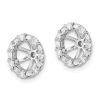 14k White Gold Diamond Semi-mount Earrings ,