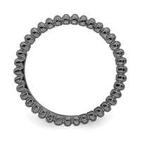Sterling Silver Stackable Expressions Black-plated Ring | QSK193 ,