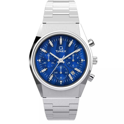 Timex Men's Watch - Q Timex Falcon Eye Blue Dial Silver Tone Bracelet | TW2W33700VQ ,