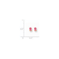 14k Pink Sapphire Post Earrings ,
