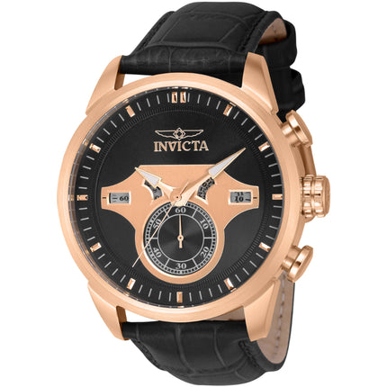 Invicta Men's Watch - Objet D Art Chronograph Rose Gold and Black Dial Strap | 43617 ,