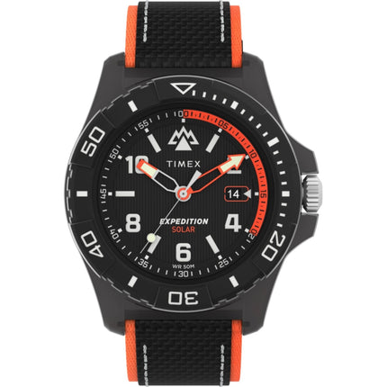 Timex Men's Watch - Expedition Rotating Bezel Black and Orange Strap | TW2V66100JR ,