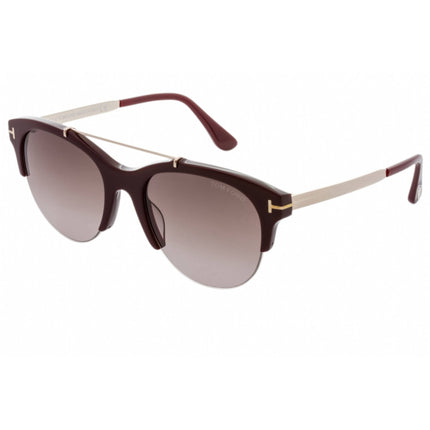 Tom Ford Women's Sunglasses - Shiny Bordeaux Plastic Pilot Shape Frame | FT0517 69T ,