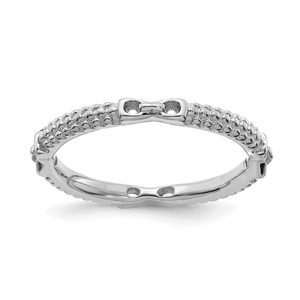 Sterling Silver Stackable Expressions Rhodium-plated Polished Ring | QSK2037 ,