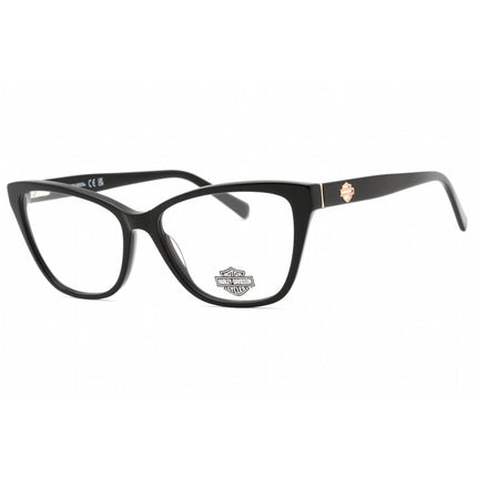 Harley Davidson Women's Eyeglasses - Shiny Black Plastic Cat Eye Frame | HD0573 001 ,