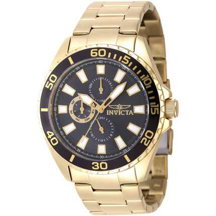Invicta Men's Quartz Watch - Pro Diver Charcoal Dial Yellow Gold Bracelet | 47578 ,