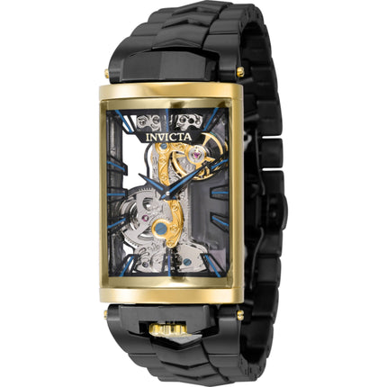 Invicta Men's Watch - Vintage Rectangular Case Mechanical Black Steel Bracelet | 43093 ,