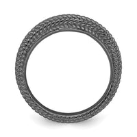 Sterling Silver Stackable Expressions Black-plated Domed Ring | QSK885 ,