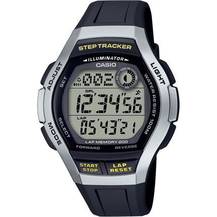 Casio Men's Watch - Dual Time Grey Digi Dial Resin Strap Step Tracker | WS-2000H-1A2 ,