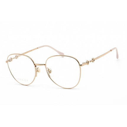 Gucci Women's Eyeglasses - Shiny Gold Metal Oval Shape Full Rim Frame | GG0880O 001 ,
