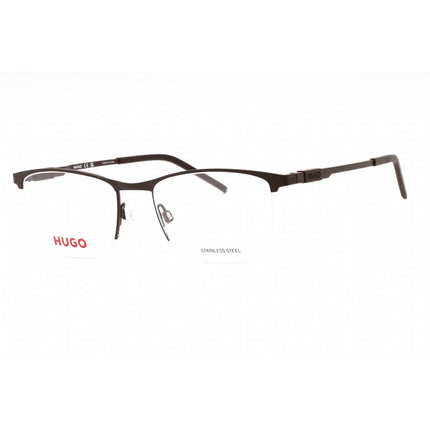 Hugo Men's Eyeglasses - Matte Brown Metal Rectangular Half Rim Frame | HG 1103 0YZ4 00 ,