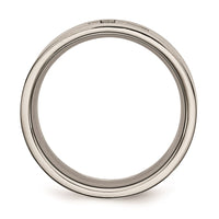 Titanium Brushed Diamond Cross Flat Band | TB444A ,