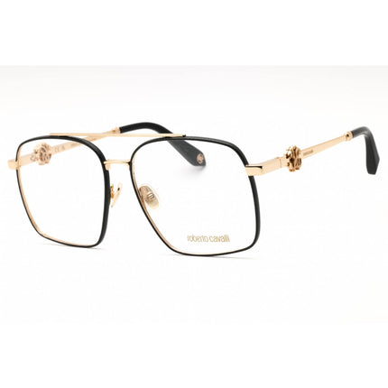 Roberto Cavalli Unisex Eyeglasses - Rose Gold/Black Metal Pilot Frame | VRC028 0301 ,