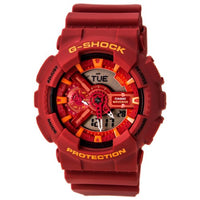 Casio Men's G-Shock Red & Grey Ana-Digi Dial Red Resin Strap Alarm Dive Watch | GA110AC-4A ,