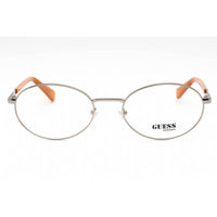 Guess Unisex Eyeglasses - Shiny Gunmetal Metal Full Rim Oval Shape Frame | GU8239 008 ,