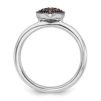 Sterling Silver Stackable Expressions Cr Ruby Heart Ring | QSK730 ,