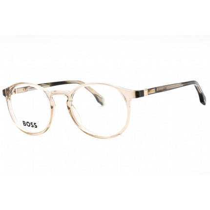 Hugo Boss Men's Eyeglasses - Beige Striped Brown Round Frame | BOSS 1572 0JC1 00 ,
