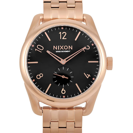 Nixon Men's Watch - C39 SS Quartz Black Dial Rose Gold Stainless Steel | A950-1932 ,