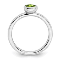 Sterling Silver Stackable Expressions Low 5mm Round Peridot Ring | QSK515 ,