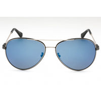 Police Men's Sunglasses - Black Silver Metal Aviator Full Rim Frame | SPLL11 K07B ,