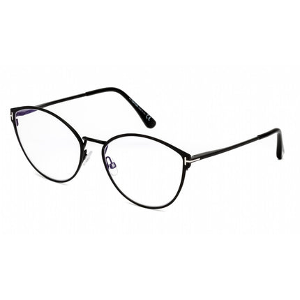 Tom Ford Women's Eyeglasses - Shiny Black Metal Oval Full Rim Frame | FT5573-B 001 ,