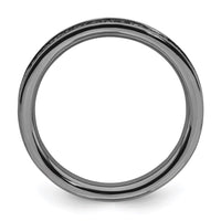 Sterling Silver Stackable Expressions & Diamonds Black-plated Ring | QSK494 ,