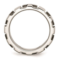 Stainless Steel Crosses w/Diamond 9.00mm Brushed & Polished Band | SR67AA ,