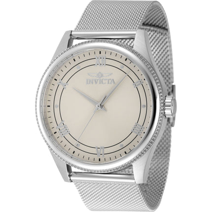 Invicta Men's Watch - Celestial Quartz Ivory Dial Silver Tone Mesh Bracelet | 48480 ,