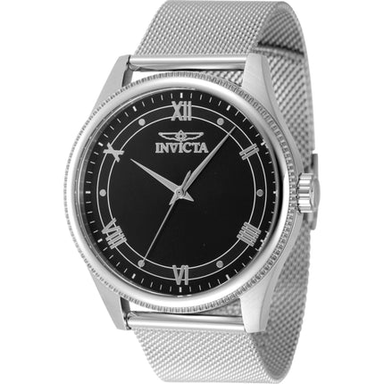 Invicta Men's Watch - Celestial Quartz Black Dial Silver Tone Mesh Bracelet | 48479 ,
