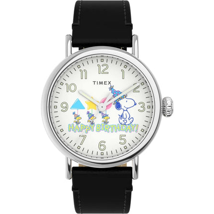 Timex Men's Watch - Standard Peanuts Snoopy Happy Birthday White Dial | TW2V61000VQ ,