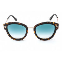 Tom Ford Women's Sunglasses - Dark Havana Frame Gradient Green Lens | FT0574 52P ,